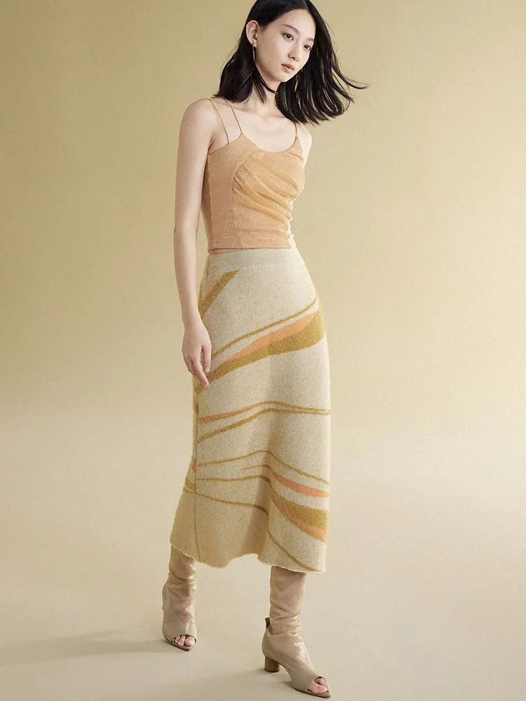 Split Sense Straight Knitted Skirt