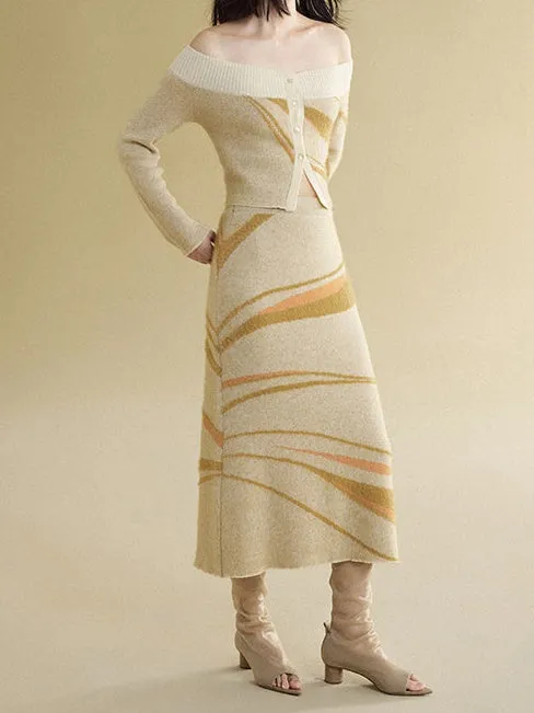 Split Sense Straight Knitted Skirt