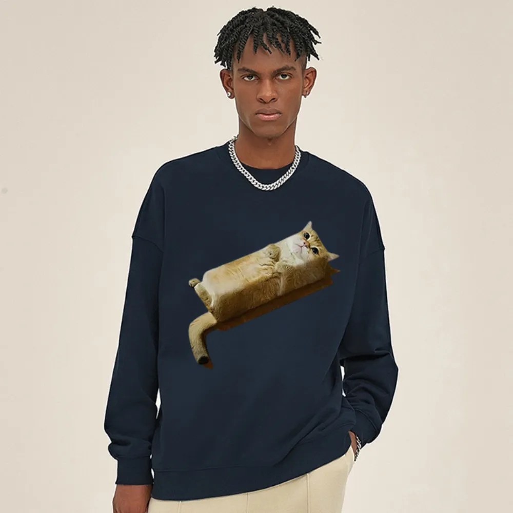 “Square Lazy Cat” Sweatshirt