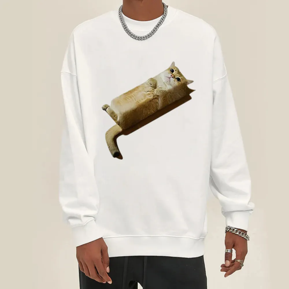 “Square Lazy Cat” Sweatshirt