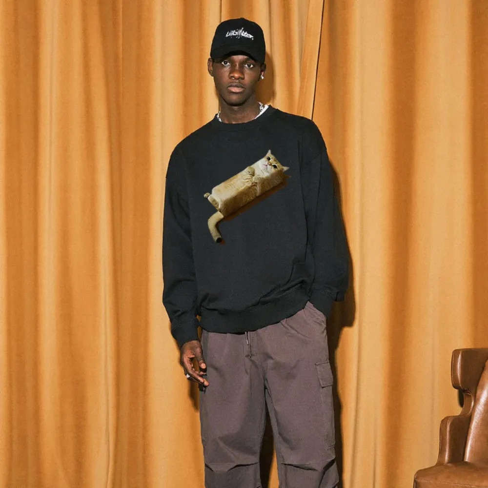 “Square Lazy Cat” Sweatshirt