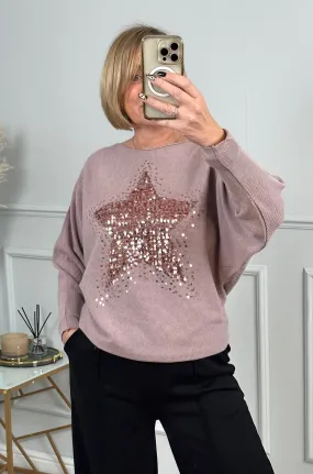 Starburst Sequin Jumper 8-16 Pink
