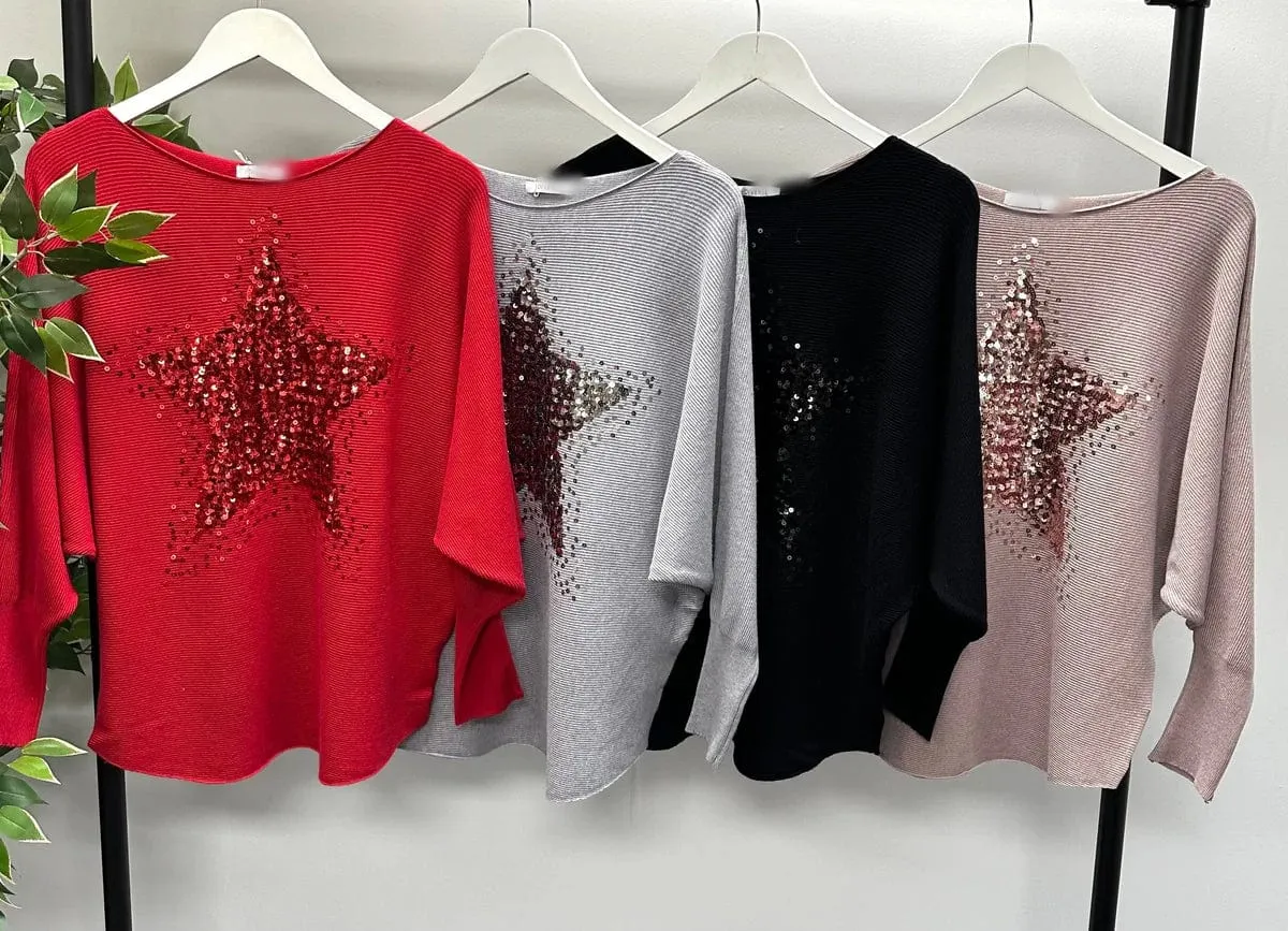 Starburst Sequin Jumper 8-16 Pink