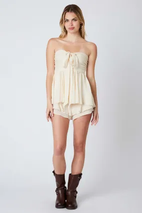 Strapless Smocked Romper
