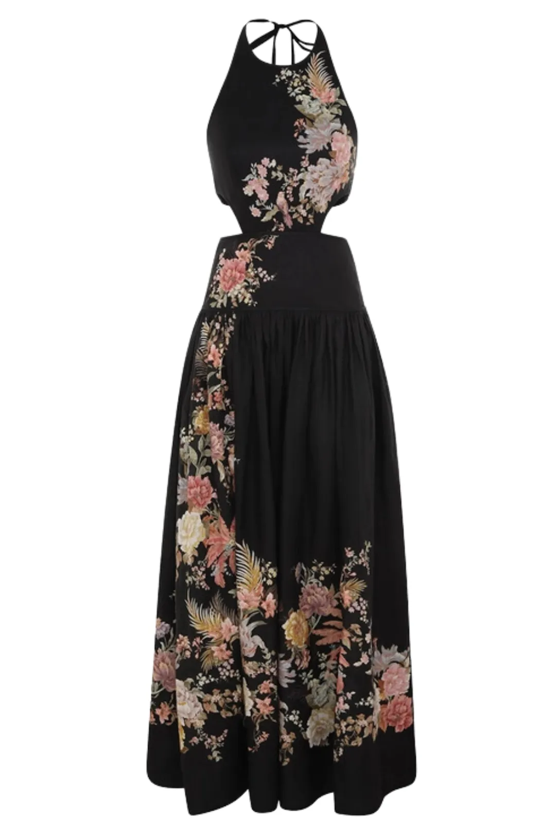 Tallow Halter Midi Dress | Black Multi Floral