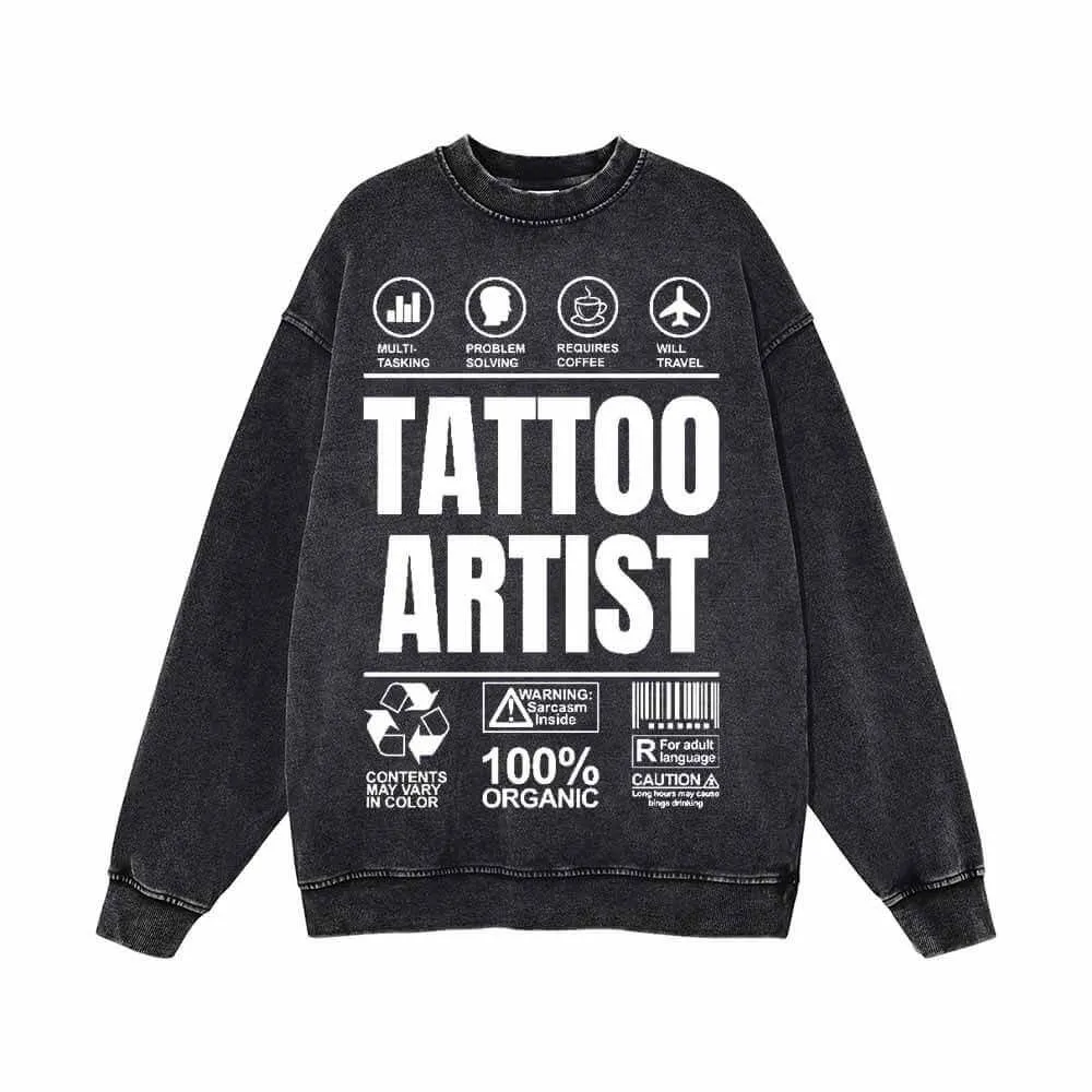 Tattoo Artist Vintage Washed Sweatshirt