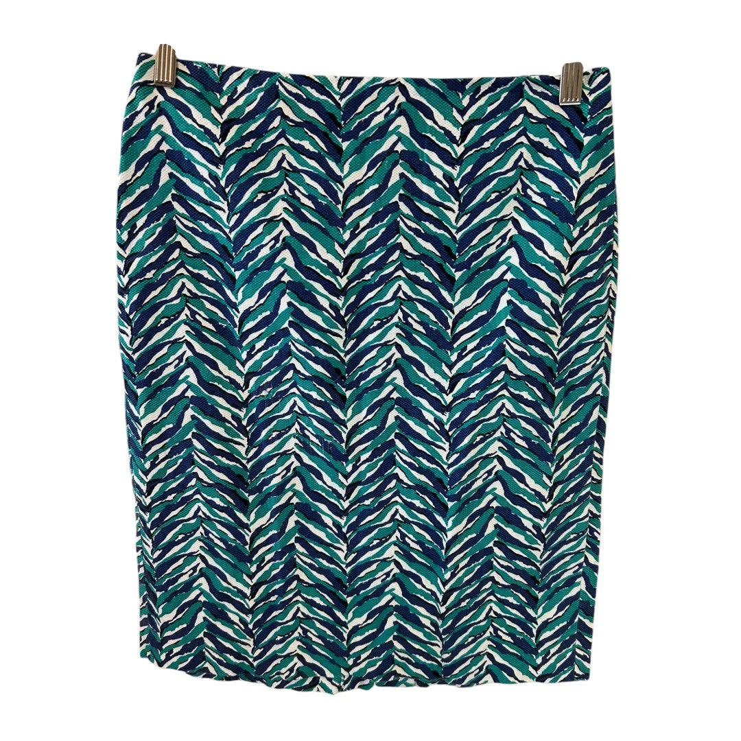 Teal Navy Zebra Print Pencil Skirt Women's Office Wear