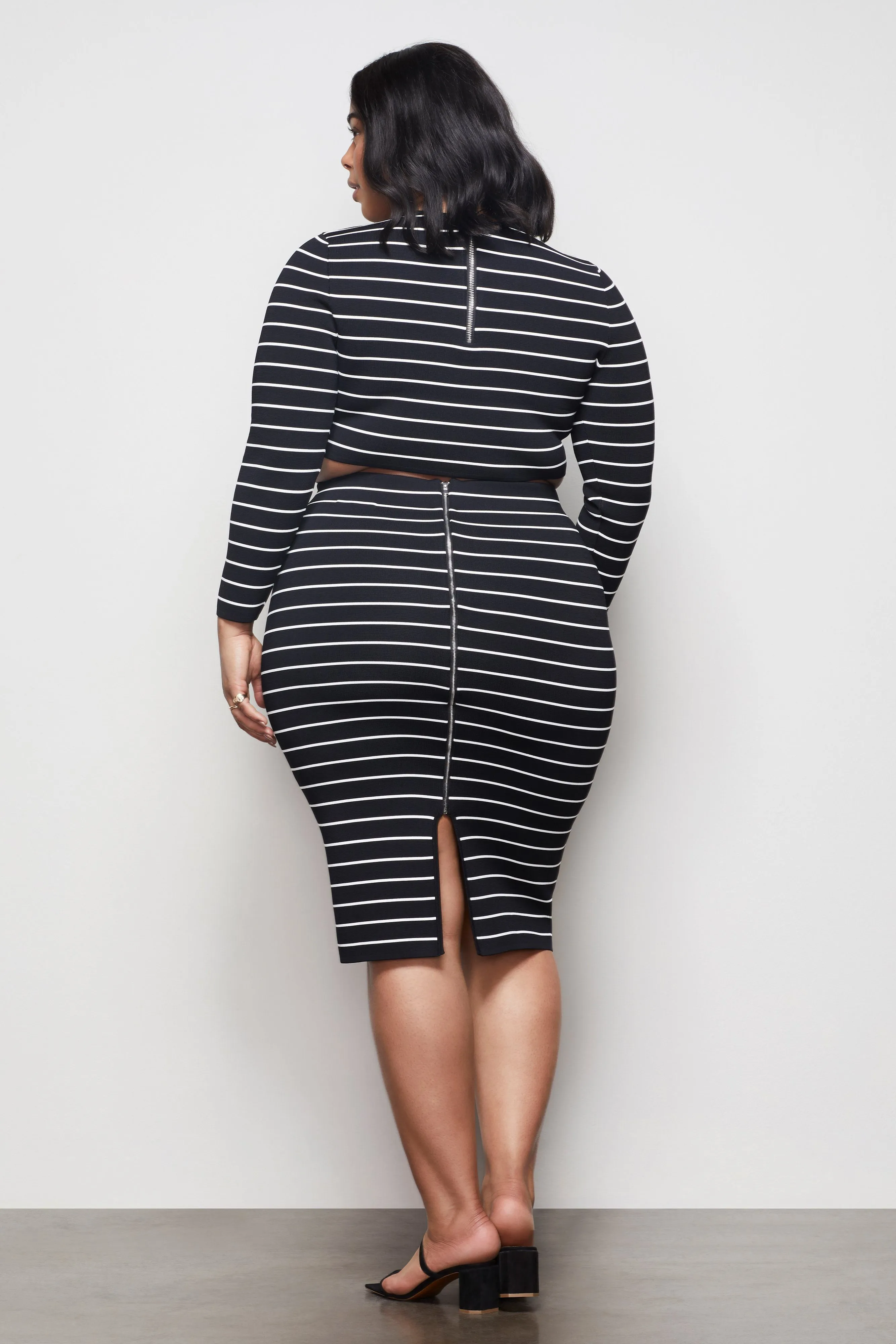 THE HIGH LINE MIDI SKIRT | STRIPE001