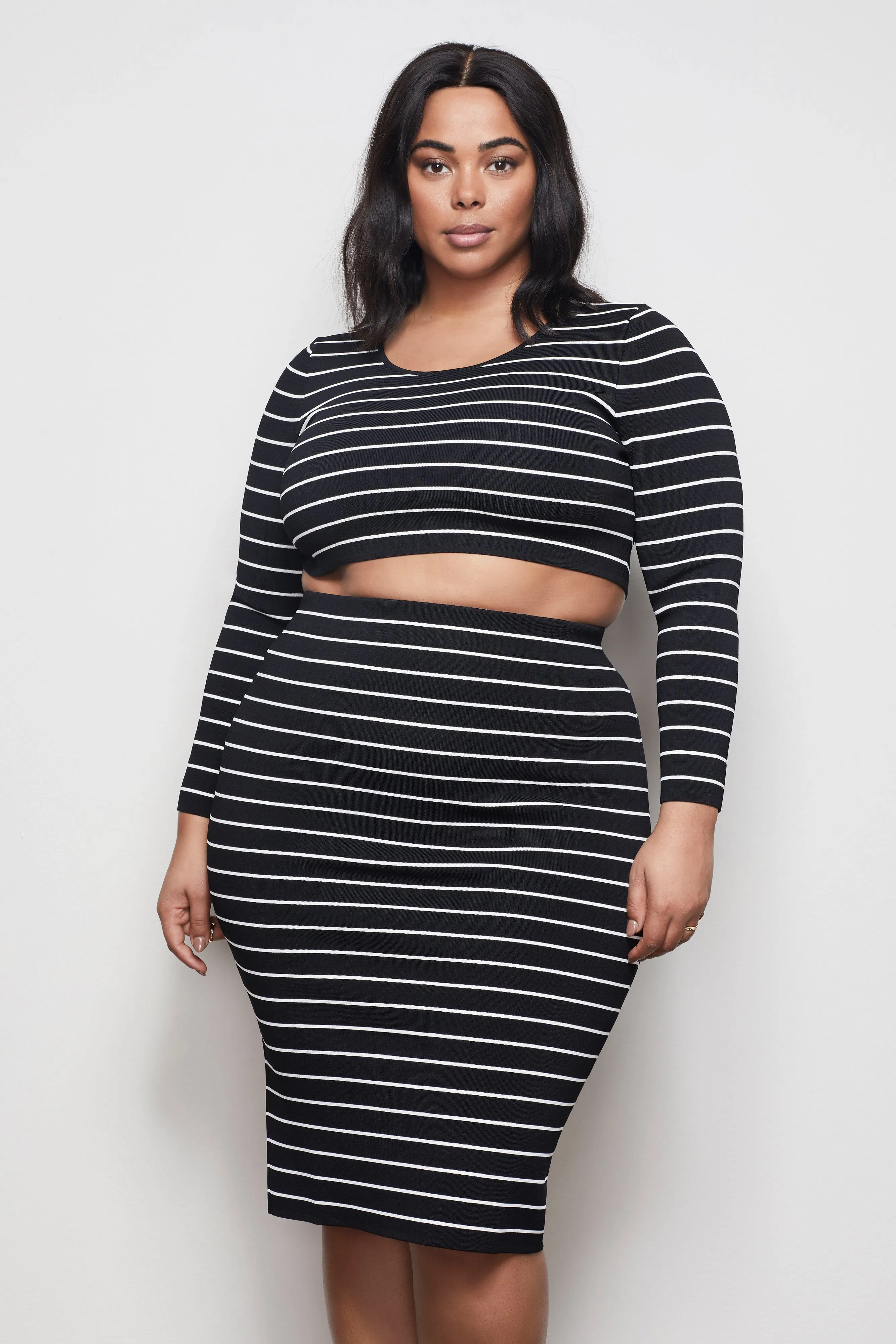 THE HIGH LINE MIDI SKIRT | STRIPE001
