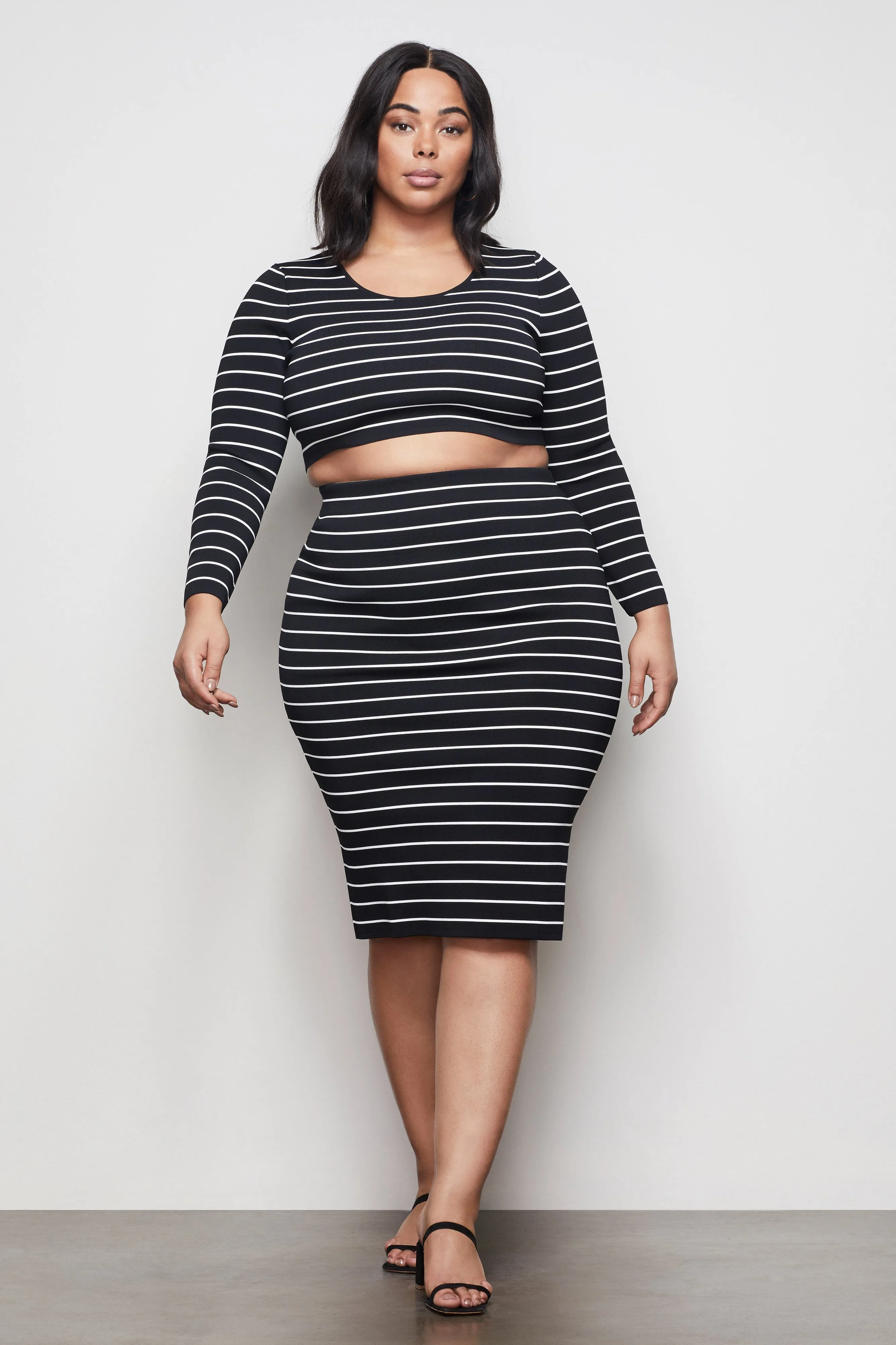 THE HIGH LINE MIDI SKIRT | STRIPE001