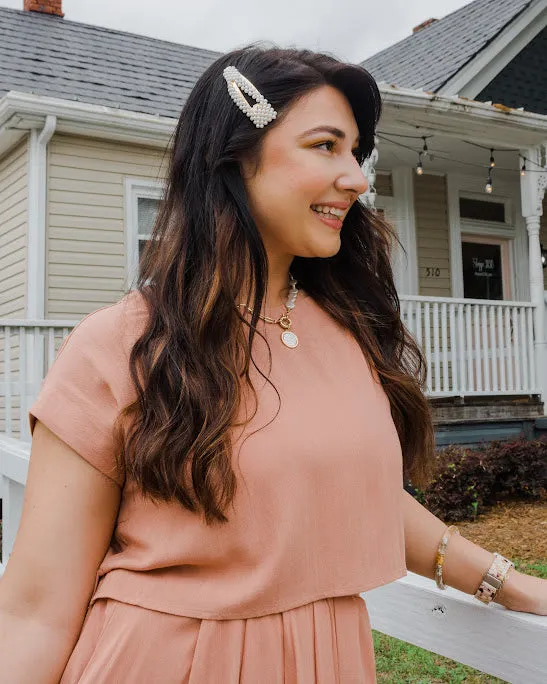 The Pretty Two Piece Pleated Midi Skirt Set
