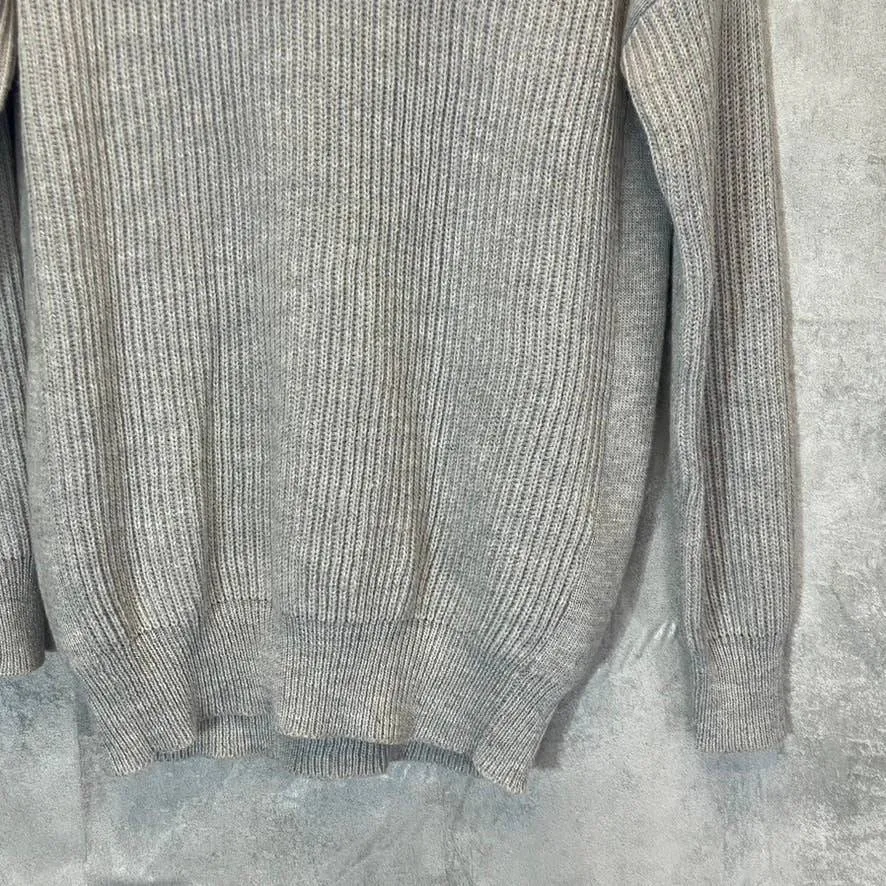 TOPMAN Men's Gray Ribbed Hooded Pullover Sweater SZ XS