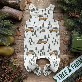 Tree Farm Truck Footed Romper | Ready To Post