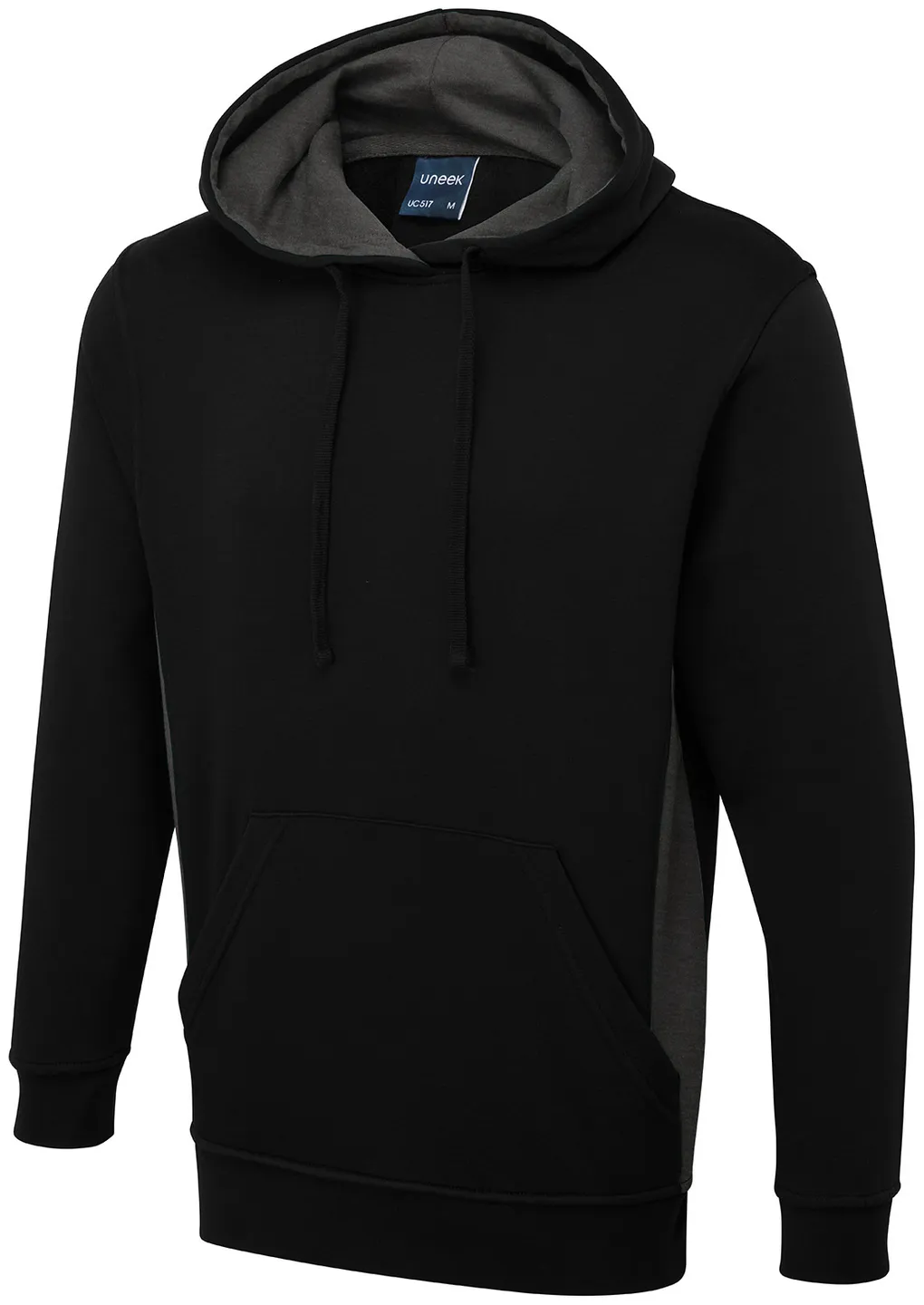 Two Tone Hooded Sweatshirt | Black/Charcoal