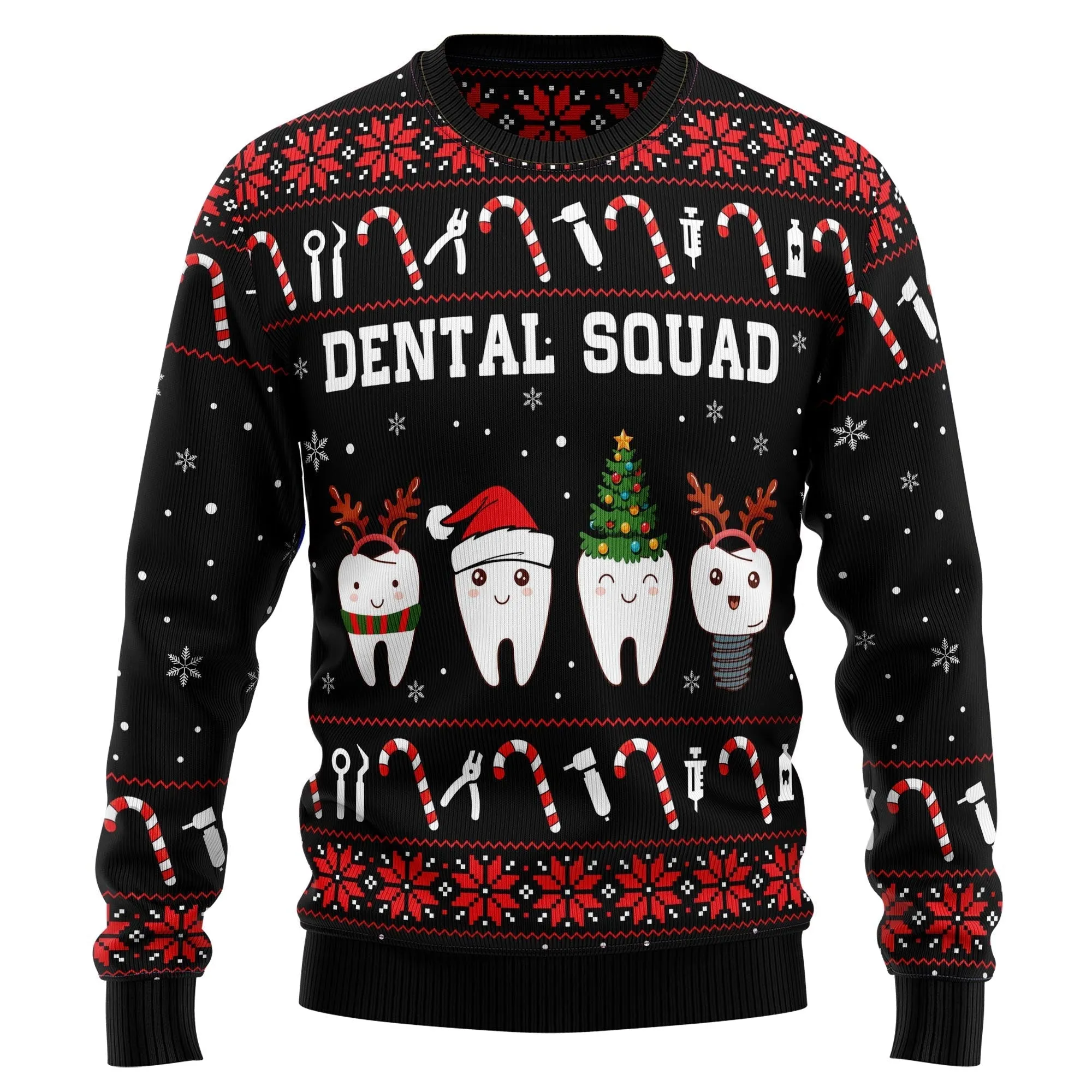 Ugly Sweater JulesRoche All-Over Print Cotton Christmas Pullover