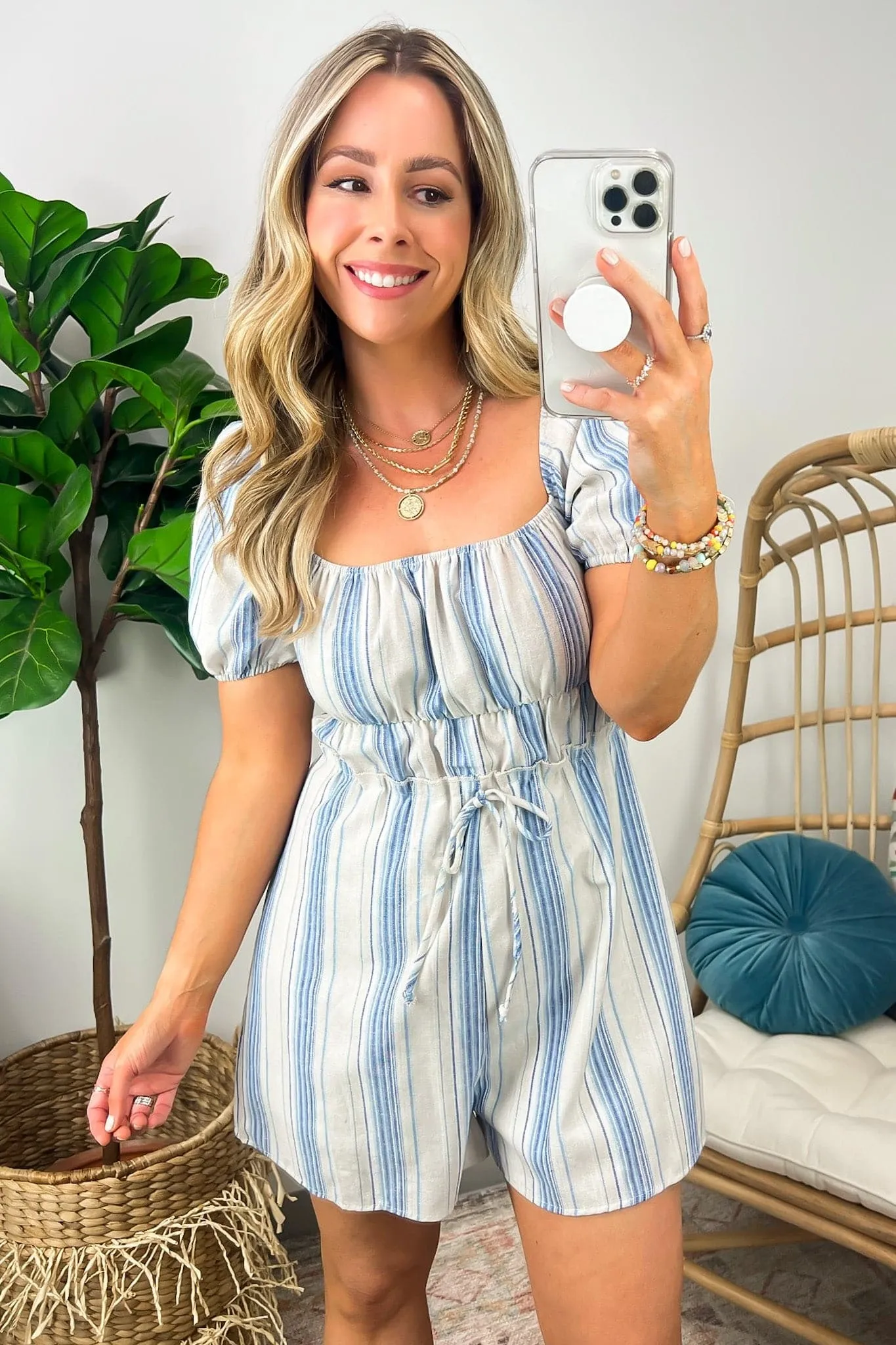 Under the Boardwalk Striped Romper - FINAL SALE