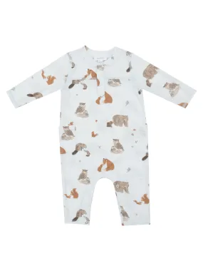 Uni Romper, Woodland Animals Blue