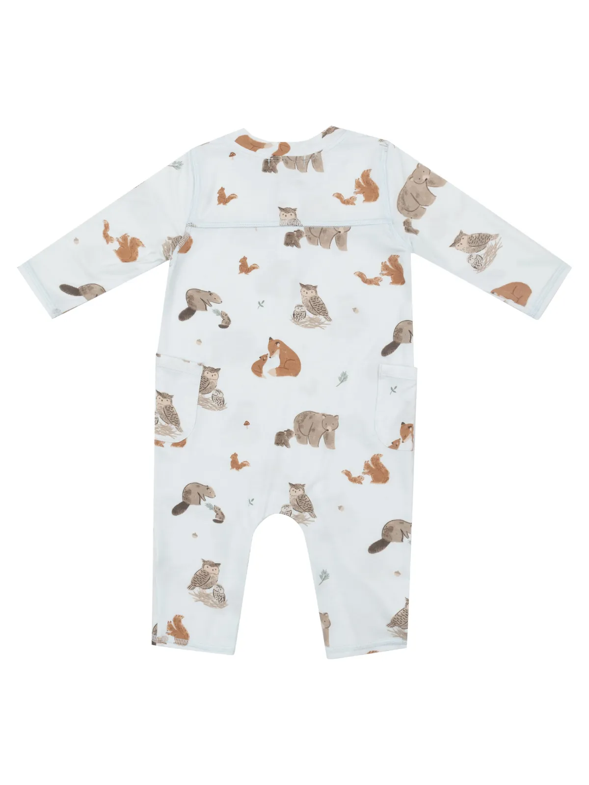 Uni Romper, Woodland Animals Blue