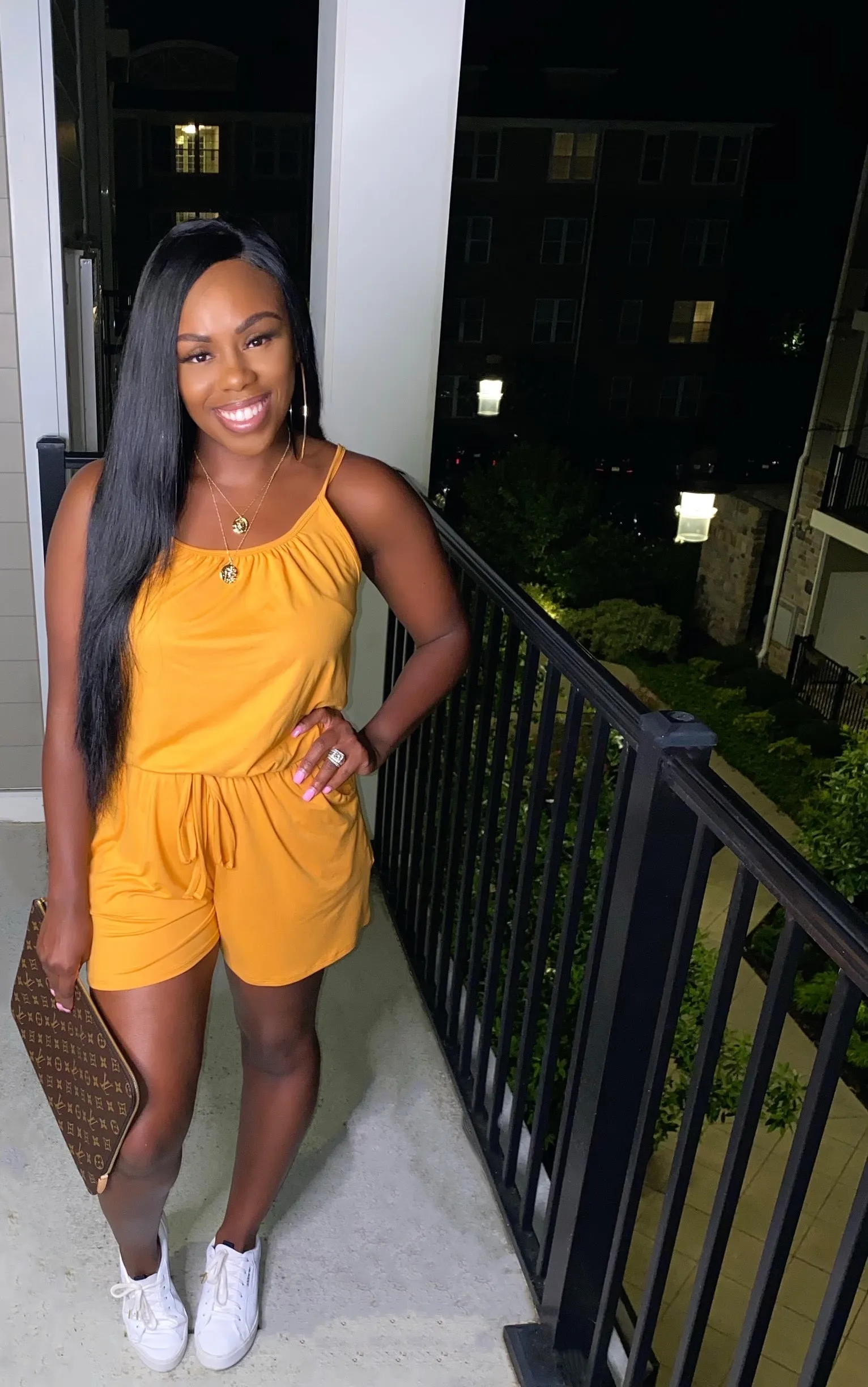 Uptown Girl Romper (Mustard)