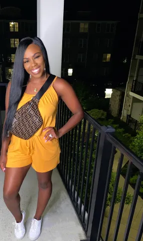 Uptown Girl Romper (Mustard)