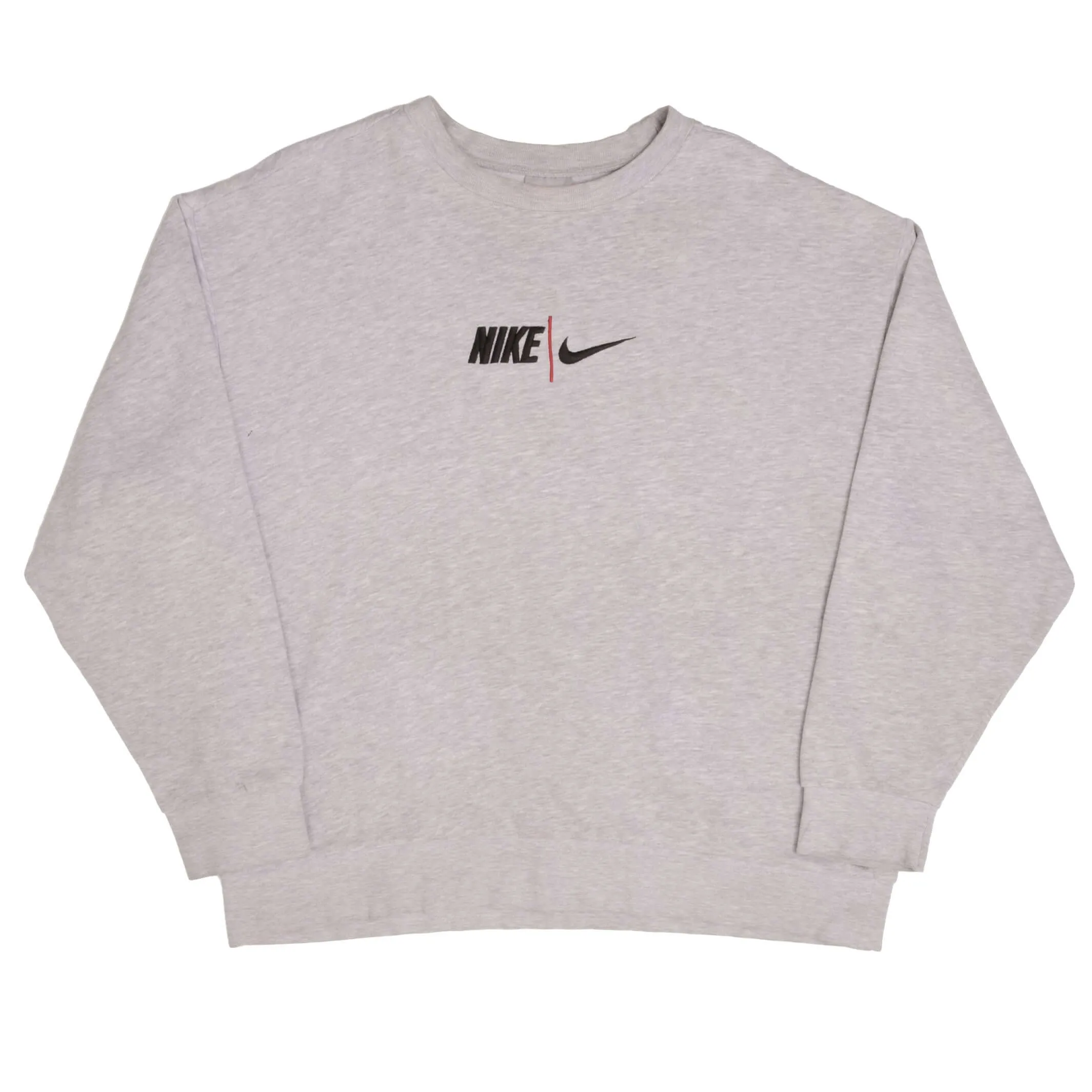 VINTAGE NIKE SPELLOUT SWOOSH GREY SWEATSHIRT 2000S SIZE XL