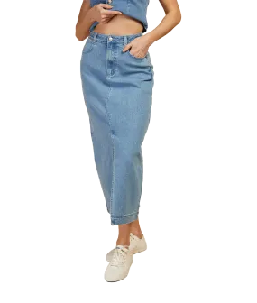 Vogue Williams Denim Midaxi Skirt - Blue