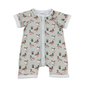Western Peaceful Ducks Zip-Up Romper - Baby Clothes