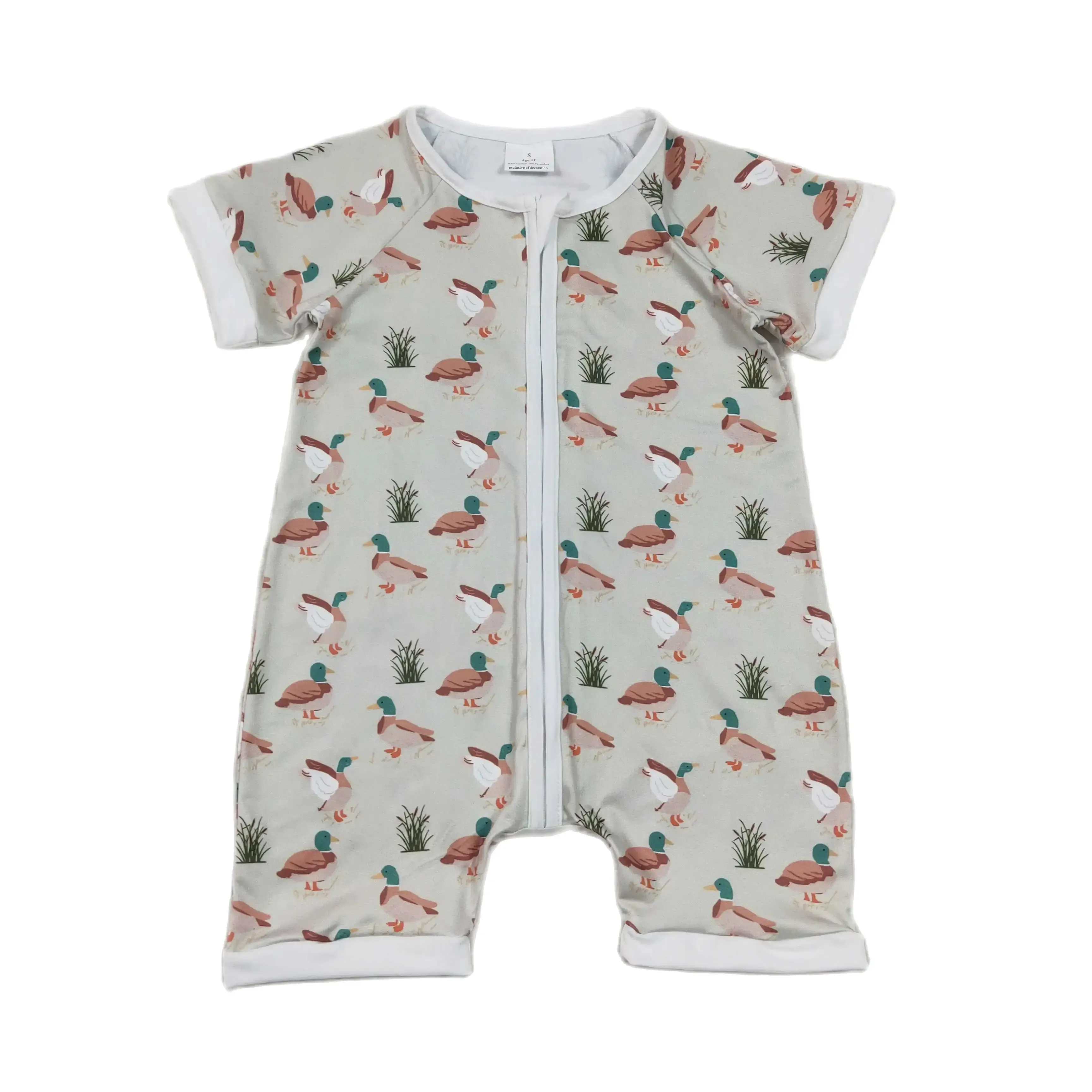 Western Peaceful Ducks Zip-Up Romper - Baby Clothes
