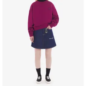 Women Bold Fox Head Patch Comfort Sweatshirt - Grape