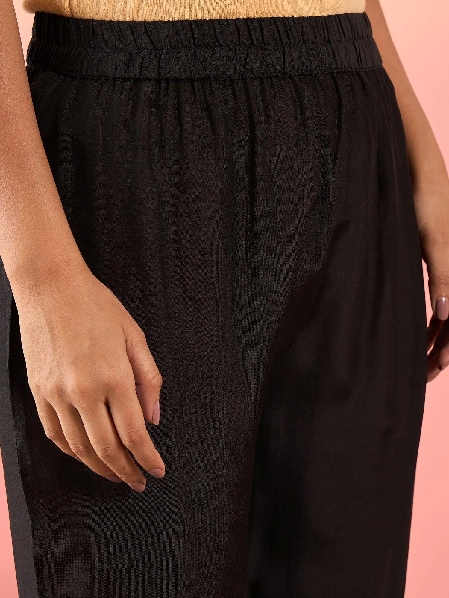 Women Regular Chanderi Silk Kurta with Trousers & With Dupatta