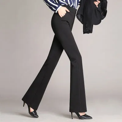 Women's Elegant High Waist Slim Fit Pants with Pockets