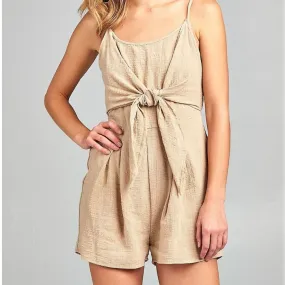 Women's Front Tie Tank Romper with Open back
