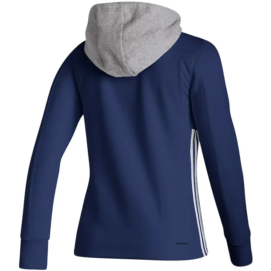 Women's Toronto Maple Leafs Adidas Blue Skate Lace AEROREADY - Pullover Hoodie