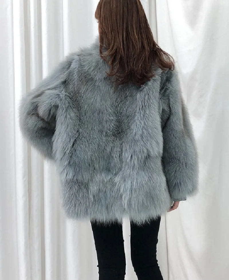 Women's Winter Casual Short Thick Parka With Fox Fur