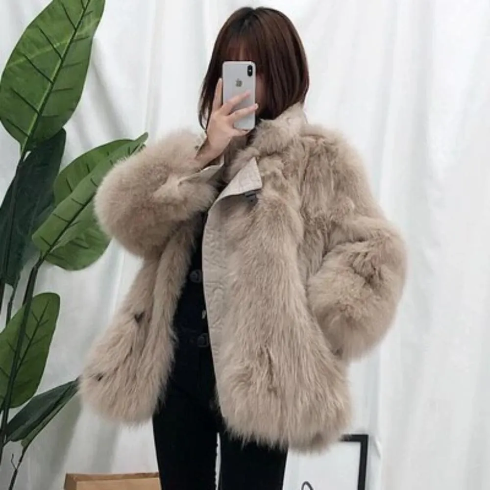 Women's Winter Casual Short Thick Parka With Fox Fur