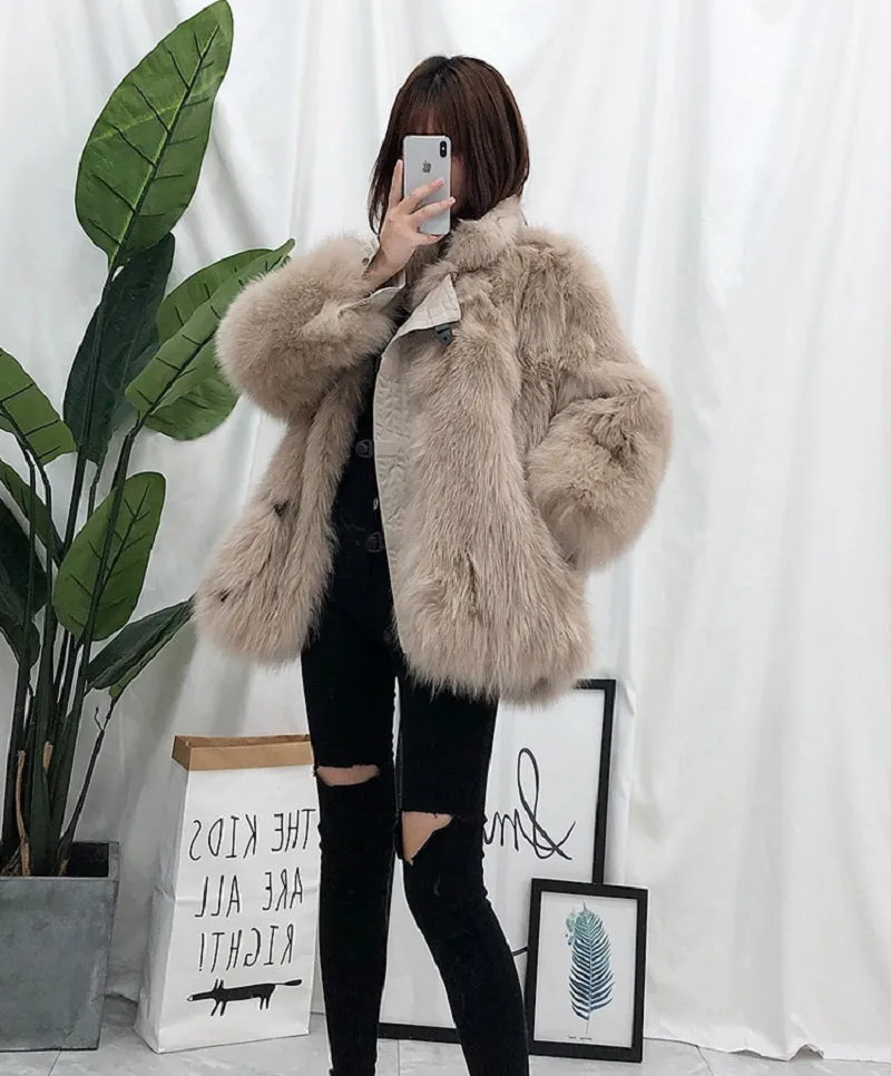 Women's Winter Casual Short Thick Parka With Fox Fur