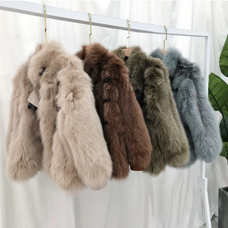 Women's Winter Casual Short Thick Parka With Fox Fur