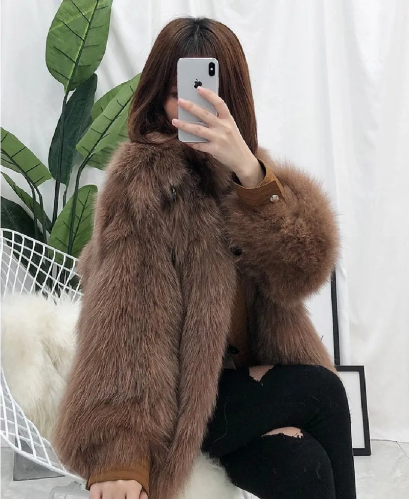 Women's Winter Casual Short Thick Parka With Fox Fur