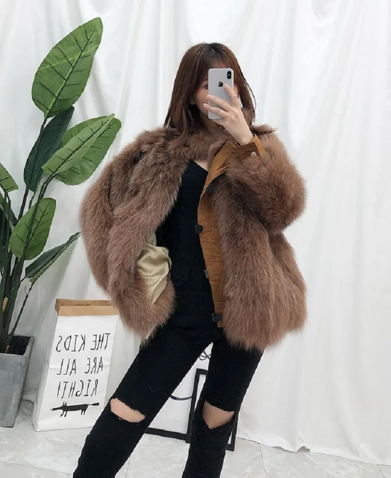 Women's Winter Casual Short Thick Parka With Fox Fur