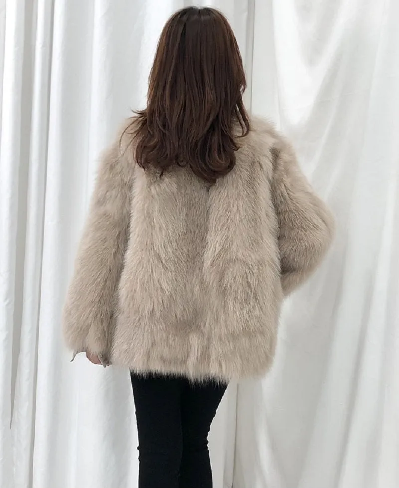 Women's Winter Casual Short Thick Parka With Fox Fur