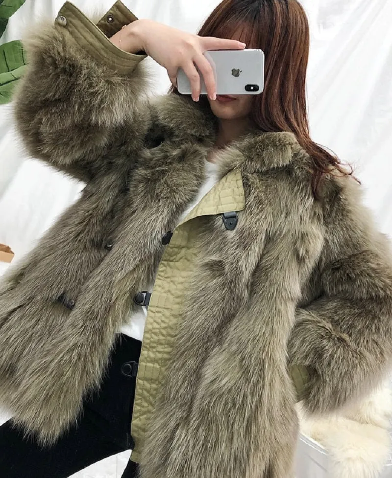 Women's Winter Casual Short Thick Parka With Fox Fur