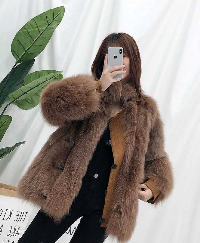 Women's Winter Casual Short Thick Parka With Fox Fur