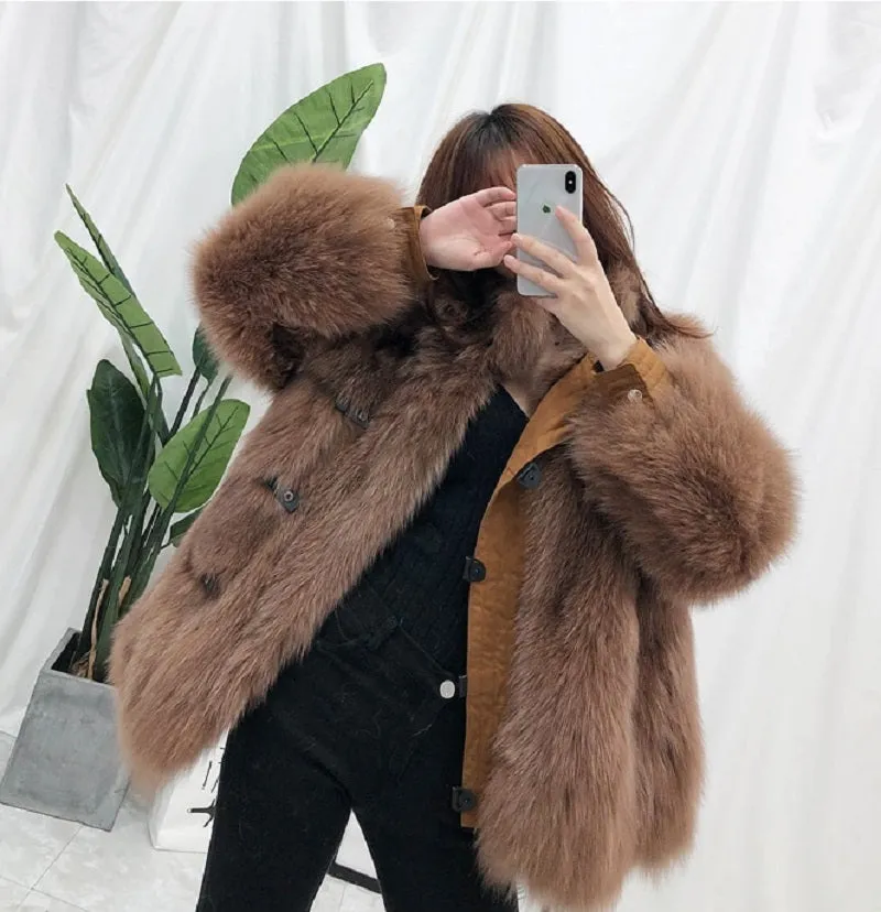 Women's Winter Casual Short Thick Parka With Fox Fur