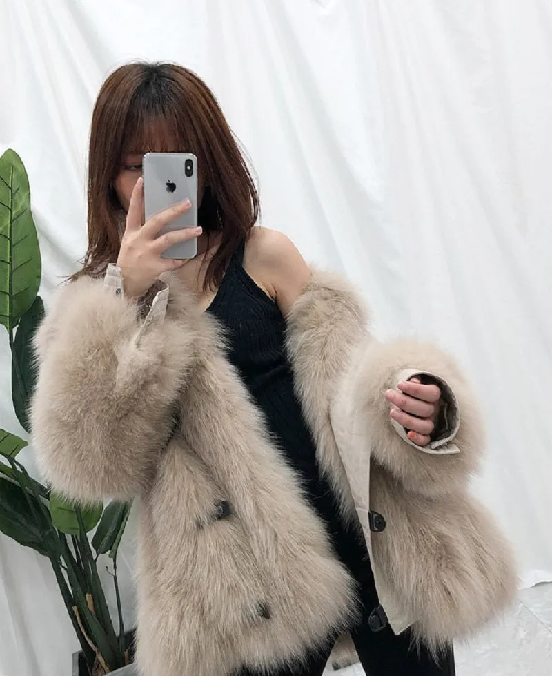 Women's Winter Casual Short Thick Parka With Fox Fur