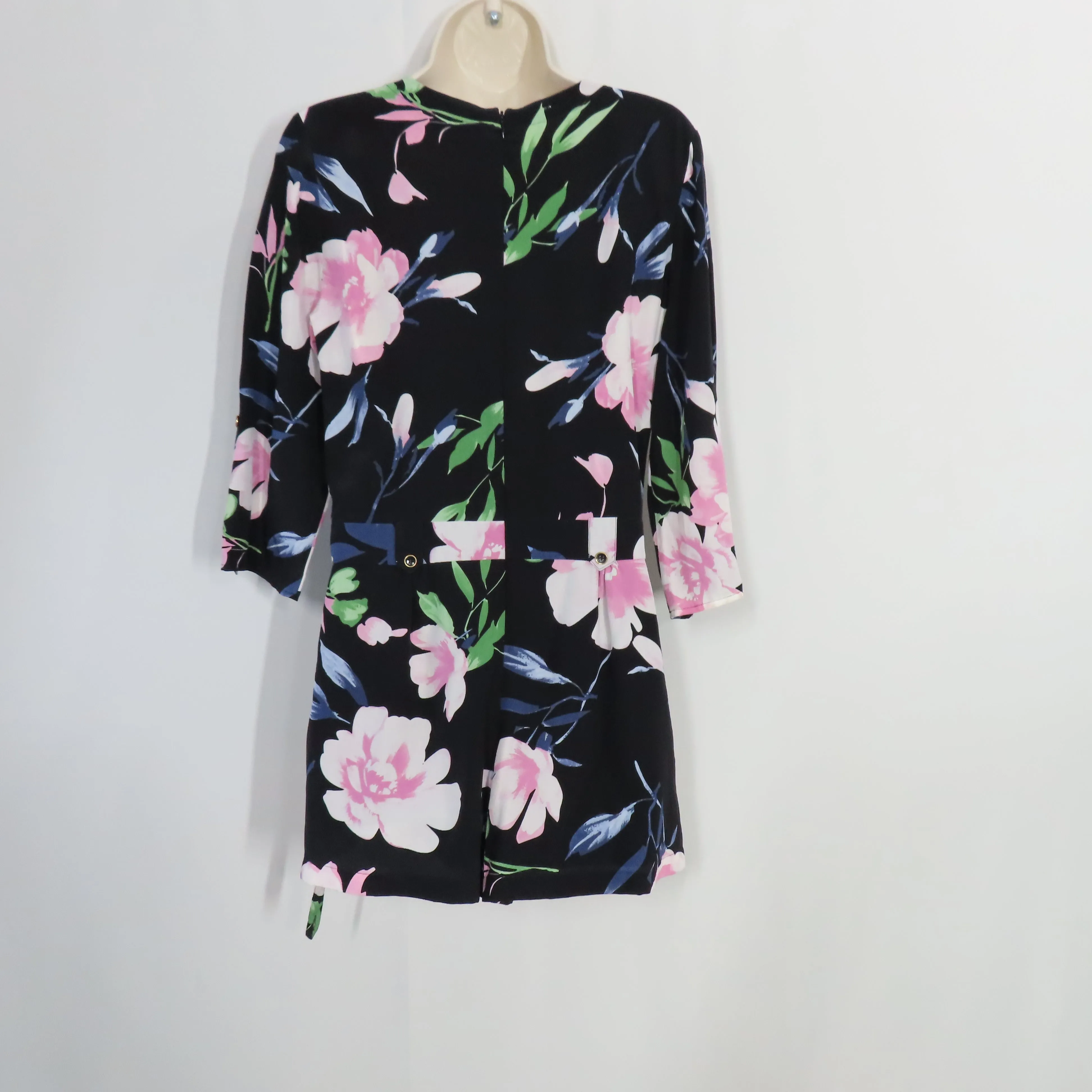 Yumi Kim Liz Romper Floral Paradise Found Black Silk Belted Surplice Neckline Size Small